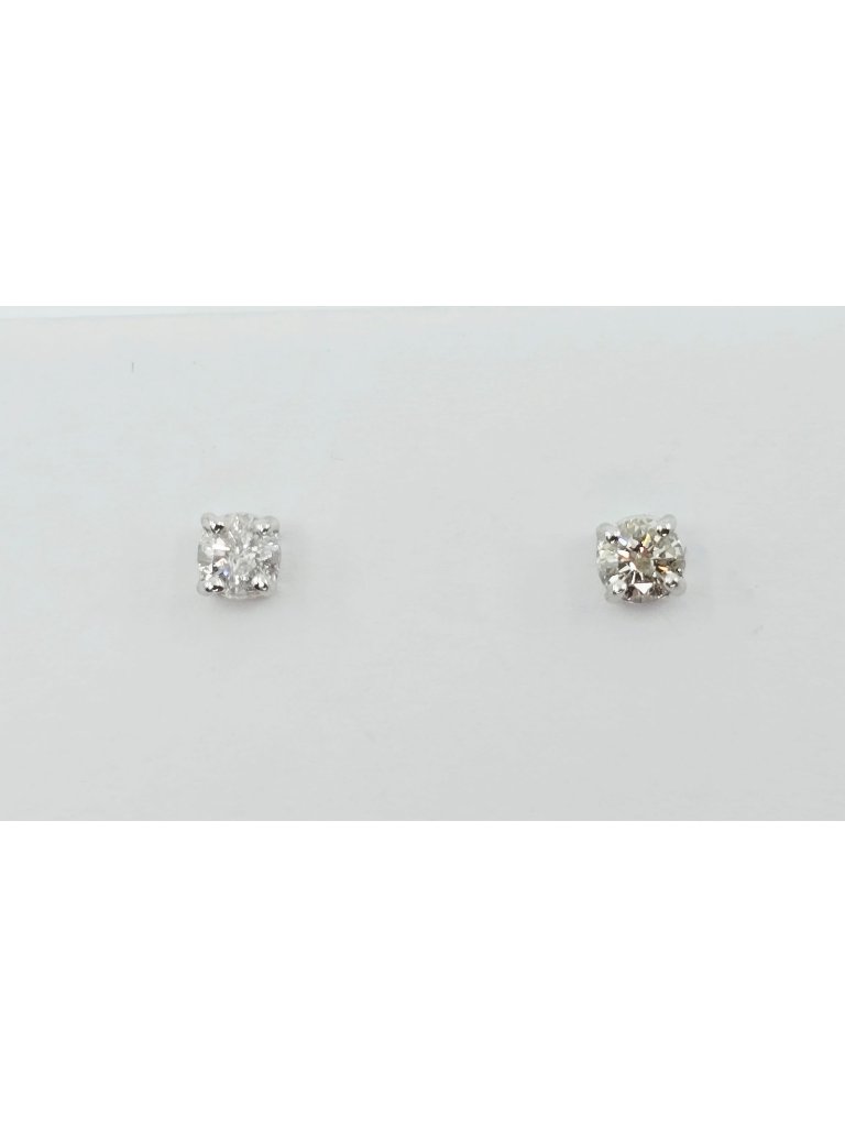 Unique 14k Solid White Gold Designer Round Cut Diamond Stud Earrings  046ct